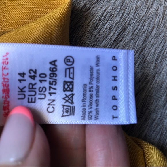 NWT Topshop mustard tank with tortoiseshell links size 10 - Picture 6 of 8